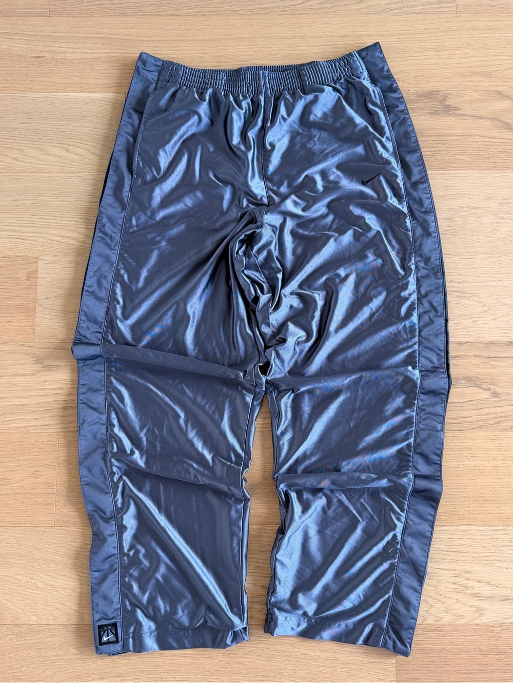 Nike Men's Shiny Track Pants - Charcoal Blue